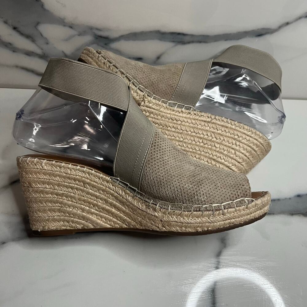 Gentle Souls Women's Neutral Suede Espadrille Wedge Colleen Sandals Sz 8.5 Beach - Picture 5 of 7